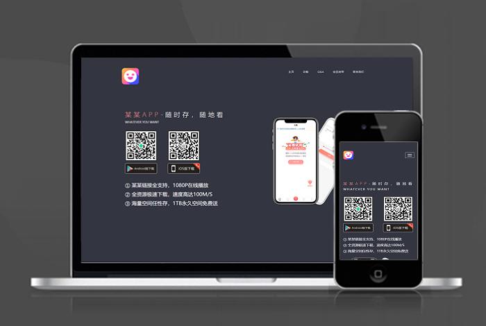 网盘 存储 共享 自适应 app下载 推广 软件下载 着陆页 落地页 引导页