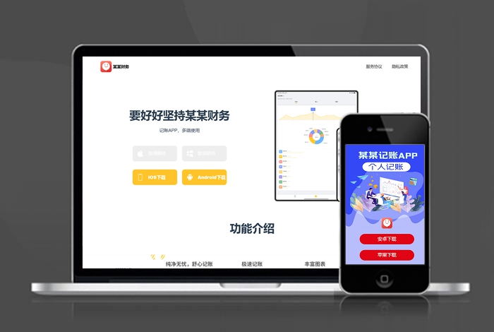 财务 会计 记账app 下载页 APP导航 推广 软件下载 着陆页 落地页 引导页
