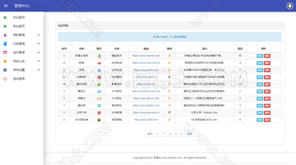 站长导航网PC+WAP自适应版