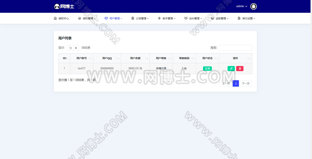 PHP源码加授权功能 含代理级别 带手机版